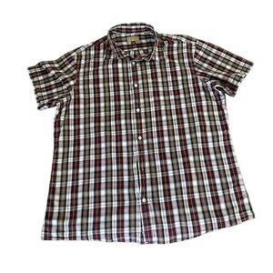 𝅺Sonoma Mens Plaid Short Sleeve Button Up Shirt • Used • XL​